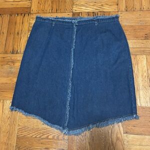 Plus Size Denim Midi Skirt